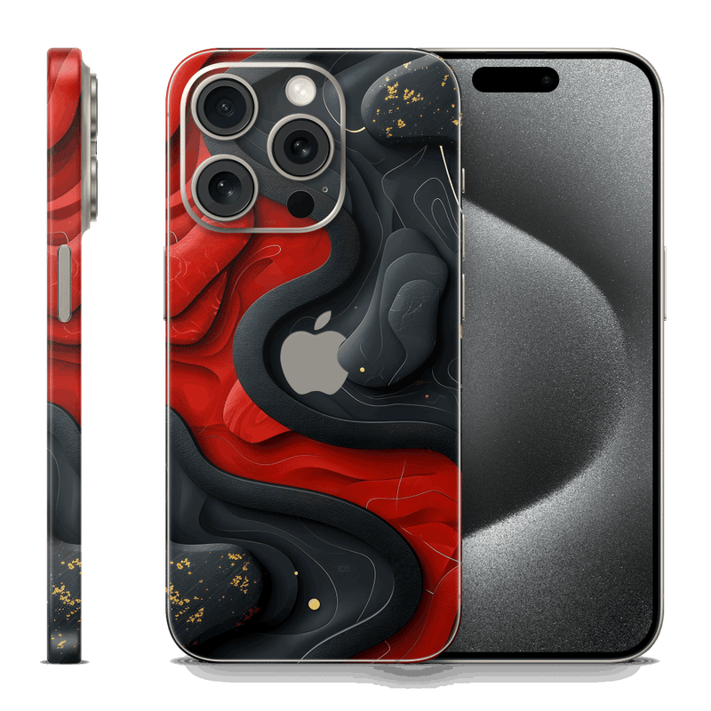 Skin iPhone - Red Black (mat)