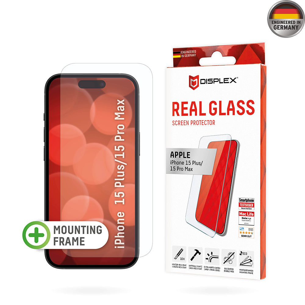 Folie ecran - Displex - Premium Real Glass 2D (iPhone si Samsung) KIT de aplicare usoara inclus