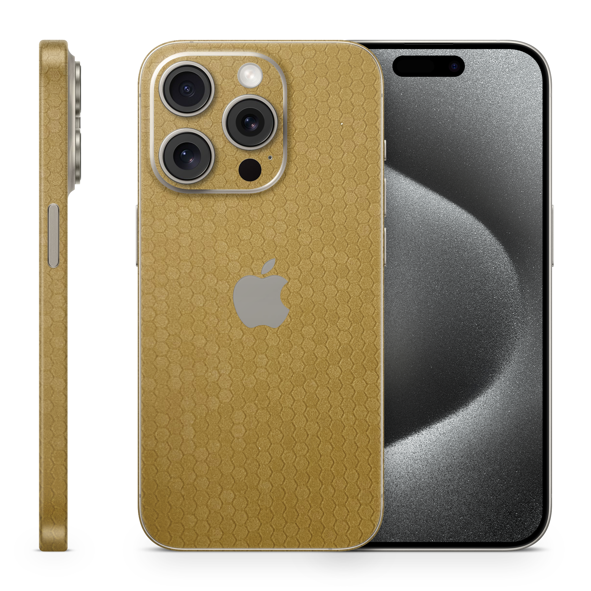 Skin iPhone - Gold Honeycomb 3D