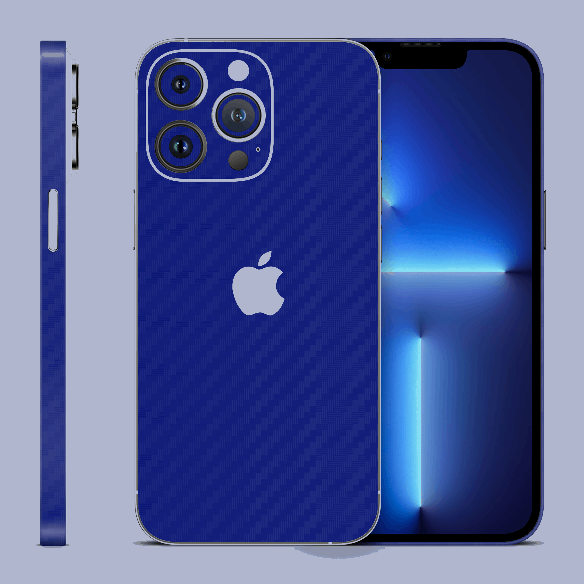 Iphone Skin - Skin IPhone - Carbon Albastru 3D